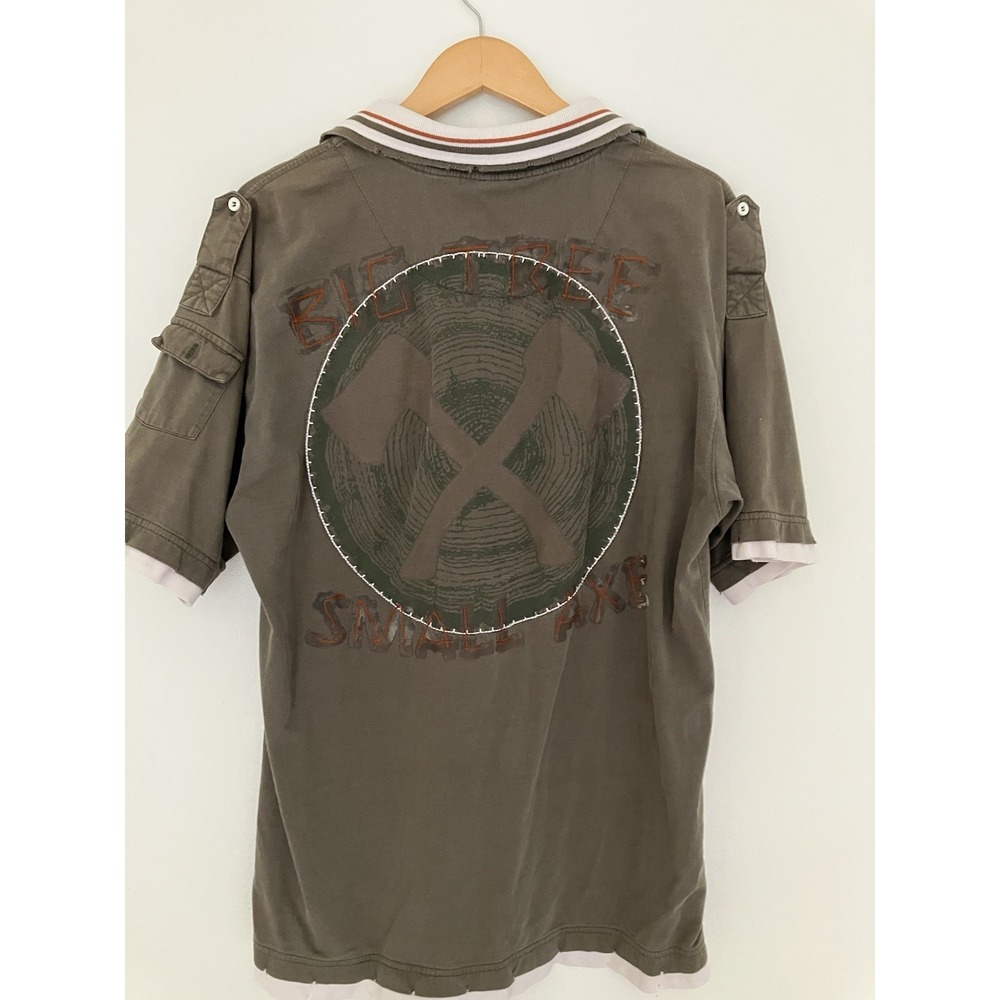 Live Mechanics Distressed Patched Polo Size XL Gorpcore Utility